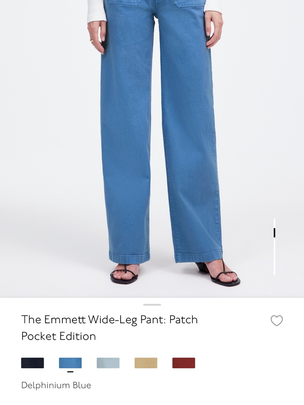 Madewell Emmett Wide-Leg Pants in Delphinium Blue- New Without Tags - Picture 2 of 9